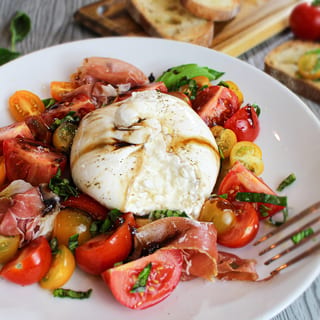 Grilled Peach and Tomato salad.